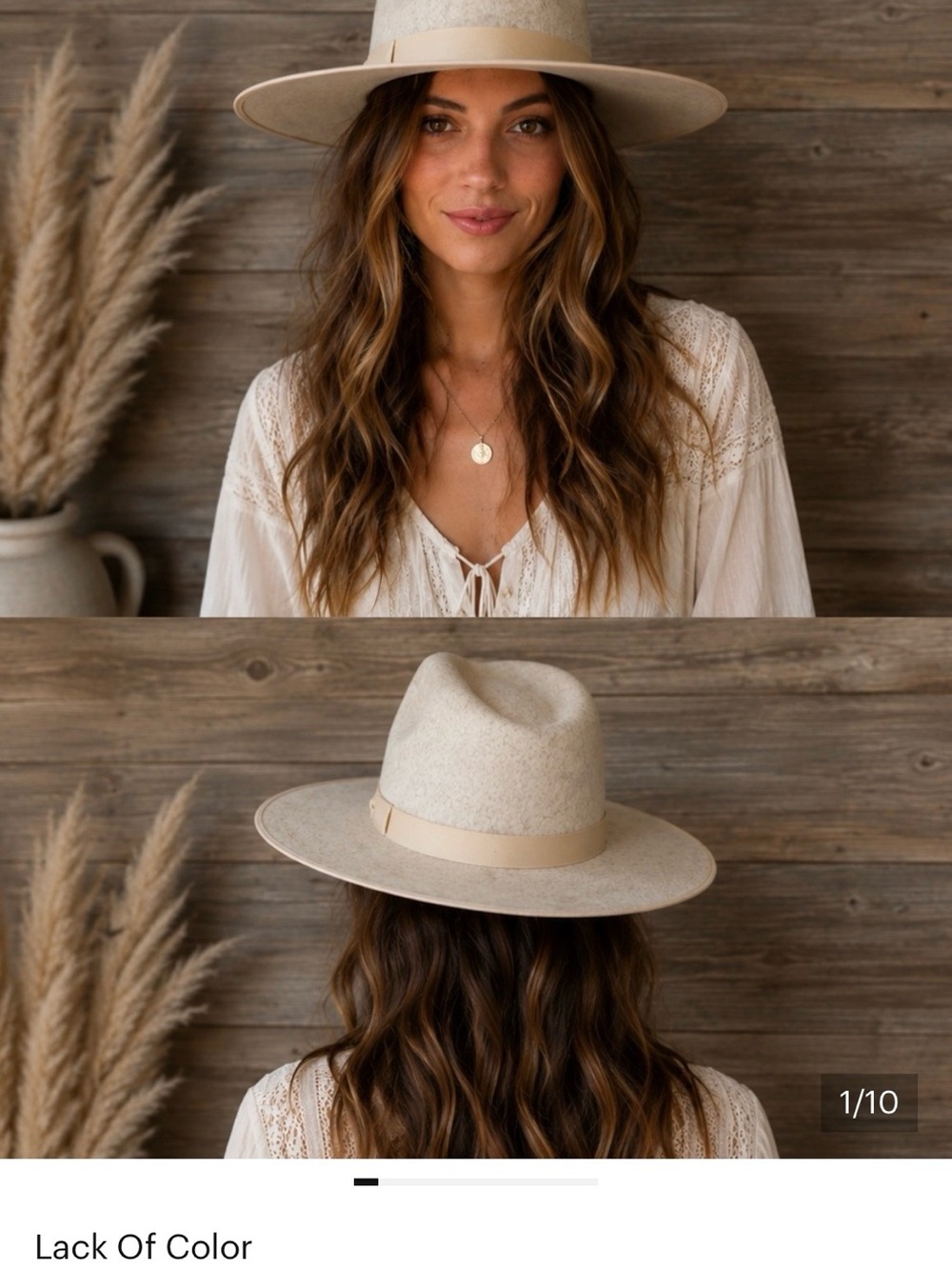 Lack Of Color Wide Brim Fedora Hat in Light Beige